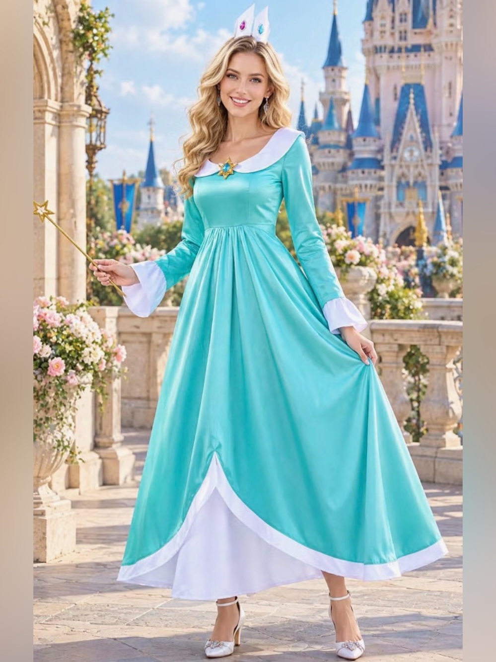 Princess Rosalina Costume Dress with Accessories size Large